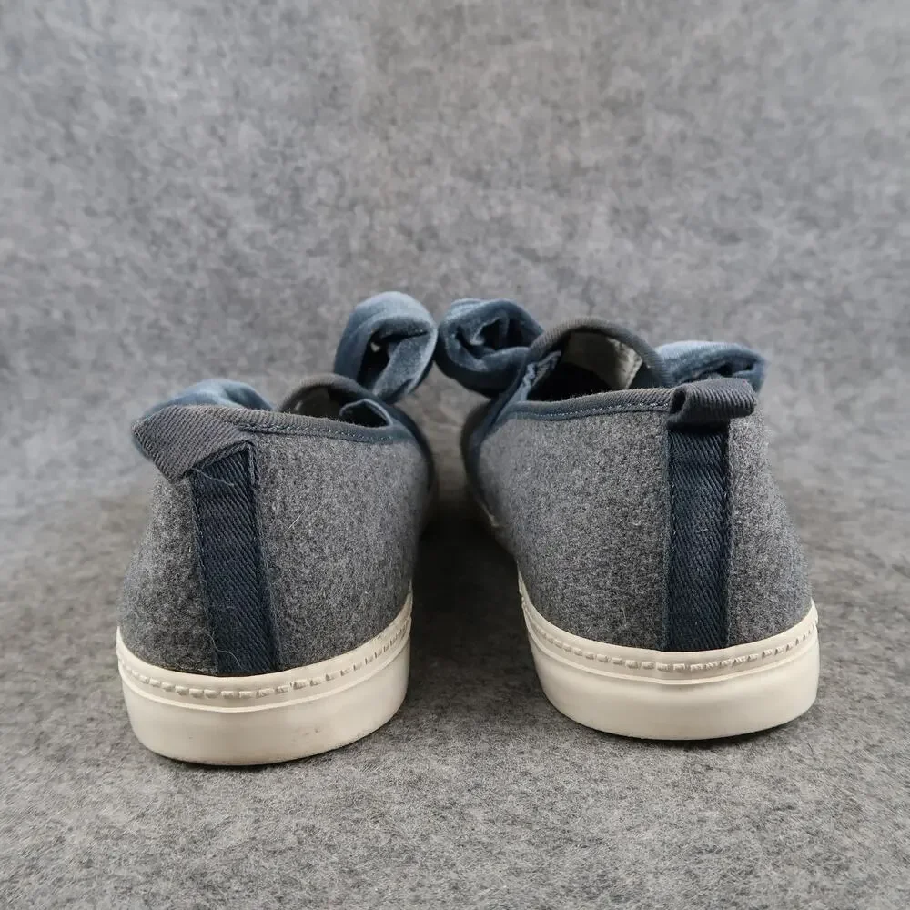 Gymboree Shoes Kids 4 Casual Sneakers Slip On Velvet Bow Fashion Lifestyle Grey